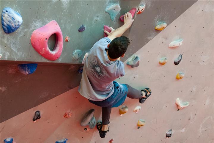 Cross through in rock climbing